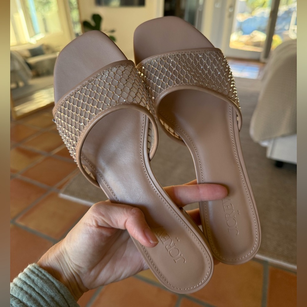 J crew nude sparkle sandal